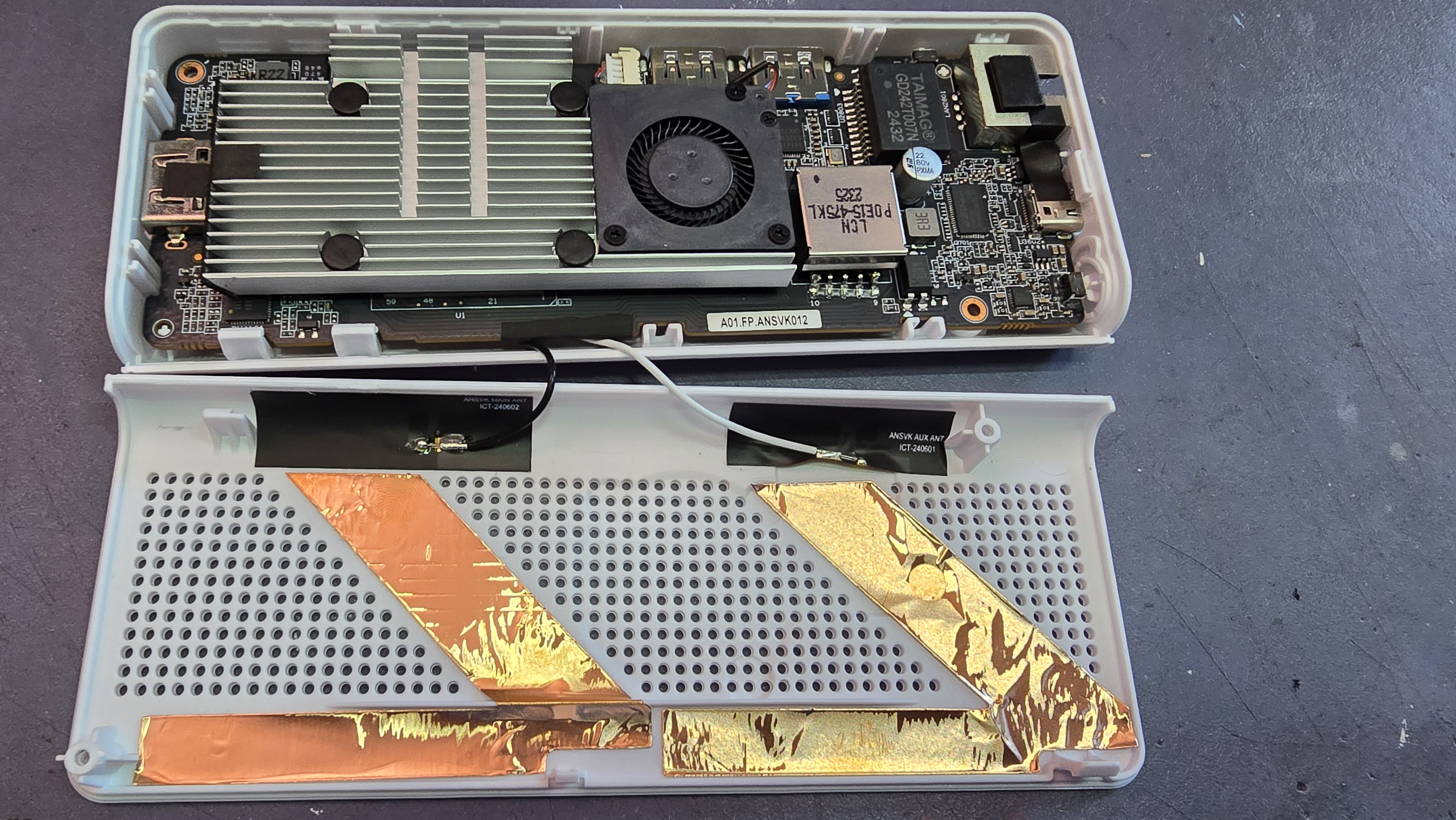 Without much room for heat dissipation the fan needs to spin audibly to cool the CPU and power circuitry.